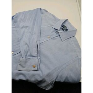 Ralph Lauren Men's Blue 100% Cotton "Phillip" Button Down French Shirt   16.5-33